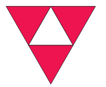 A triangle inside an inverted triangle.