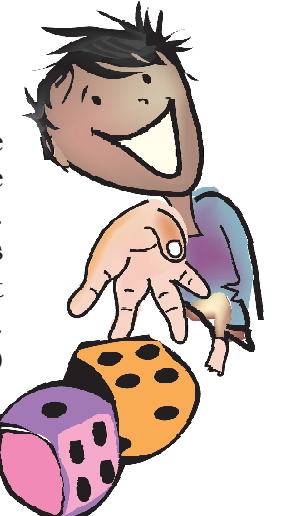 A boy has thrown two dice together.