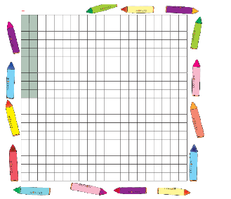 Few squares highlighted in a grid.