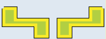 Two patterns, each looking like a level of stairs.