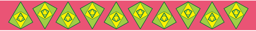 A pattern in which a four sided figure is once up then down and then it is repeated.