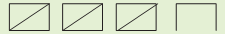 Three rectangles each divided into half by lines inside them and one rectangle drawn without a base.