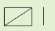 A rectangle divided into half by a line inside it and one straight line.