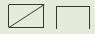 One rectangle divided by a line inside it and one rectangle is drawn without base.