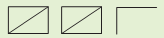 Two rectangles divided by lines inside them and one half rectangle.