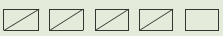 Four rectangles, each divided into half by a line inside them and one blank rectangle.