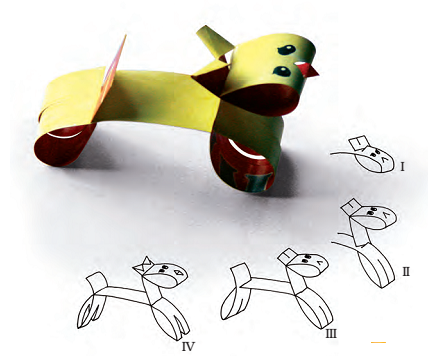 एक कागज से कुत्ते को बनाने की चरणबद्ध प्रक्रिया।