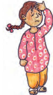 एक लड़की ने दुखी हो कर अपने सर पर अपना हाथ रखा है।