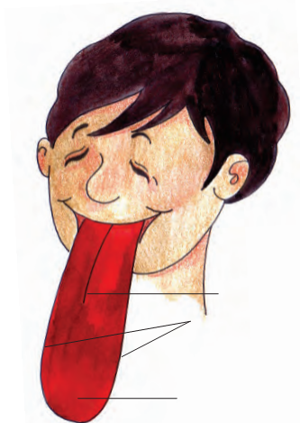 एक बच्चा जिसकी जीभ बाहर है।