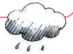 बादल से गिरती कुछ बारिश की बूँदें। 