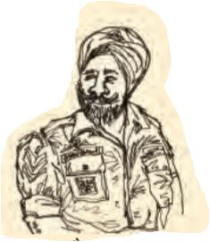 एक सरदार जी, जिन्होंने वर्दी पहनी और सर पर पगड़ी भी।