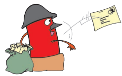 एक पत्र पेटी और पत्र।