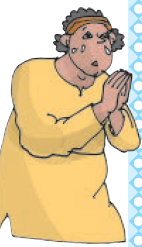 चेला हाथ जोड़कर रो रहा है।