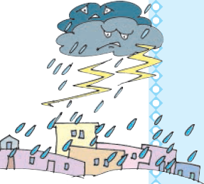 तेज बारिश हो रही है।