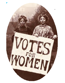 हाथ में पोस्टर पकड़े दो महिलाएं, जिस पर लिखा है,  वॉट्स फ़र वुमन ।