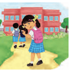 I walk to school