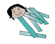 Stick each picture on one end of the strip. The picture may help you