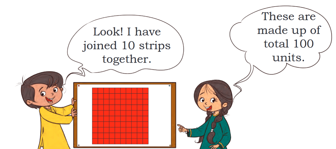 Look! I have joined 10 strips together. These are made up of total 100 units.