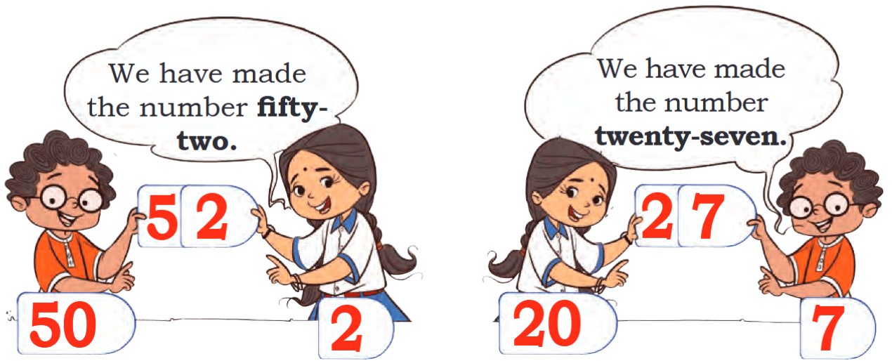 We have made the number fifty- two. We have made the number twenty-seven.