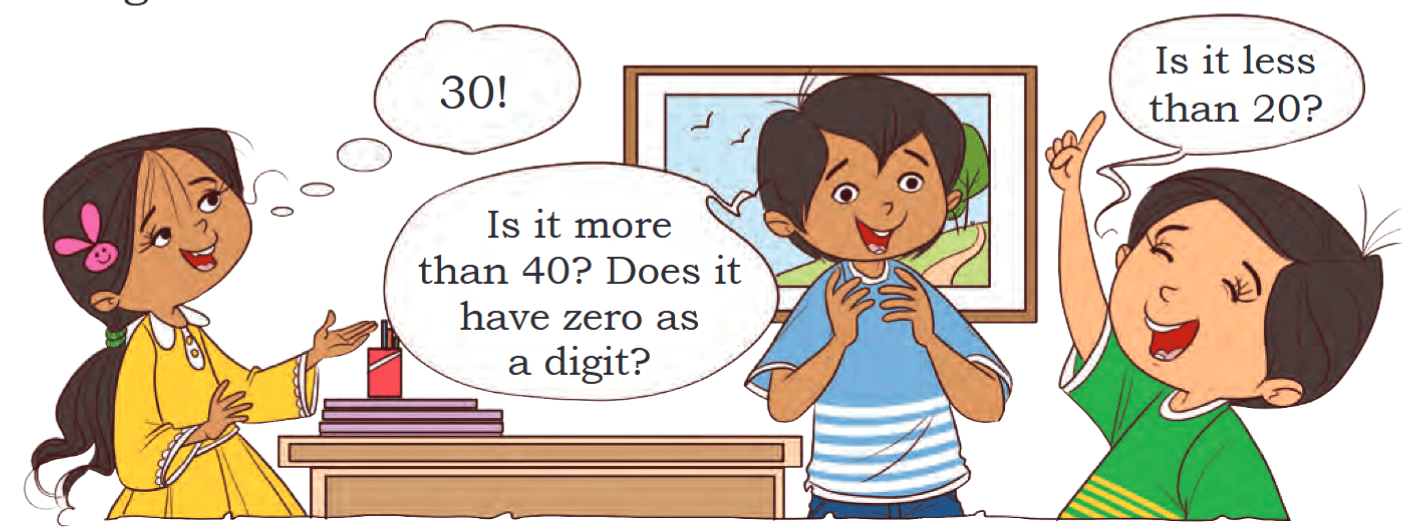 30! Is it more than 40? Does it have zero as a digit? Is it less than 20?