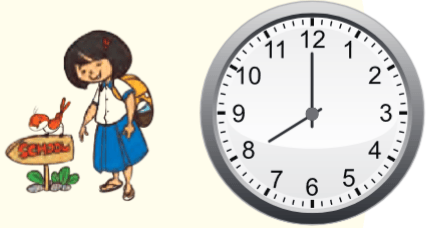 Goes to school ___ O’ clock