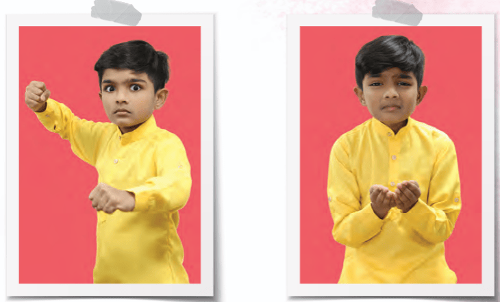 A boy giving Expression of Anger and Sadness