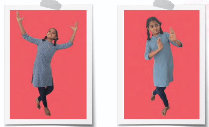 A Girl Giving Expression of Happiness and Fearfulness 