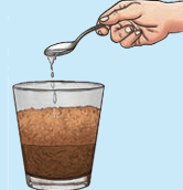 Steel glass with ice and water