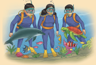 People in life jackets and scuba gear