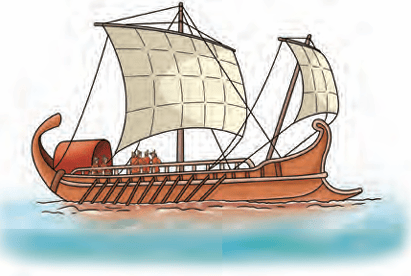 A traditional wooden ship with large sails