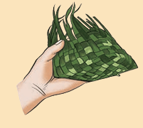Hand weaving leaves