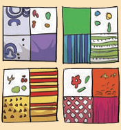 Finished patchwork samples