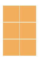 Two orange grid rectangles showing different areas and perimeters
