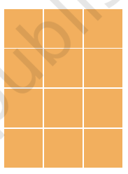 Two orange grid rectangles showing different areas and perimeters