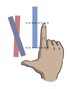 Illustration of measuring index finger with paper strip