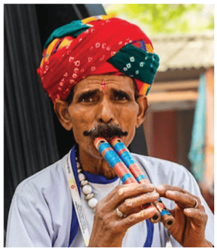 Bandhani turban is worn with pride by man in Rajasthan