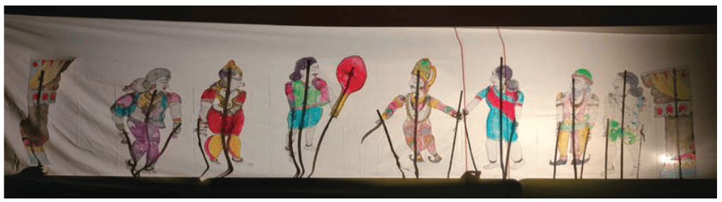 Shadow puppet show uses light and the shadow of puppets to tell stories from our ancient epics