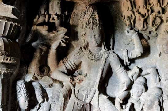 Dancing Shiva carvings at Ellora caves, Maharashtra
