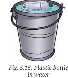 plastic bottle in water