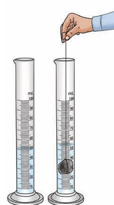 Fig. 9.19: Level of water in the measuring cylinder (a) Without object; (b) With object