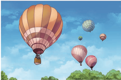 Fig. 9.22: Rising of hot air balloons