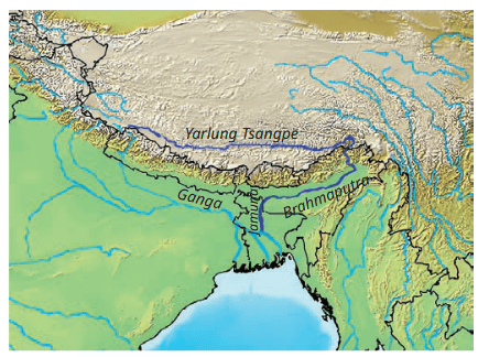 Fig. 1.12. Shared waters of the
Brahmaputra river.