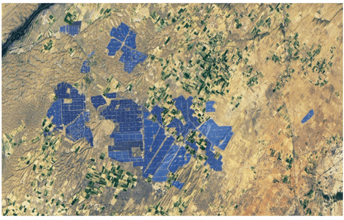Satellite image of one of the largest solar parks.
