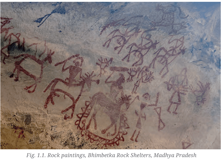 Rock paintings at Bhimbetka Rock Shelters