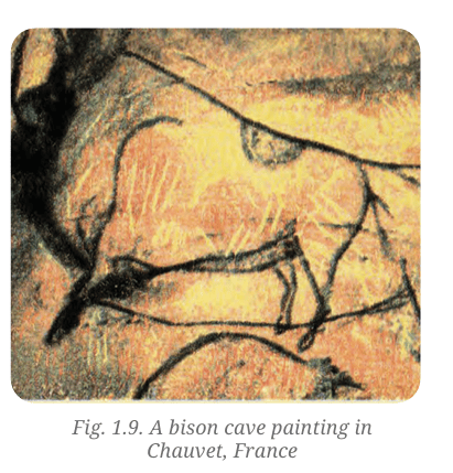 A bison cave painting in Chauvet, France