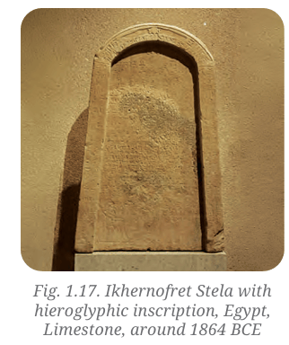 Ikhernofret Stela with hieroglyphic inscription