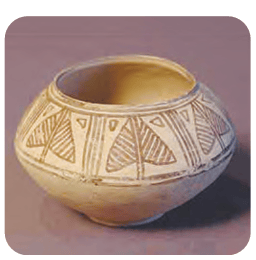 Painted terracotta pot