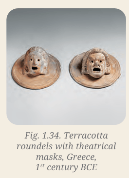 Terracotta roundels with theatrical masks