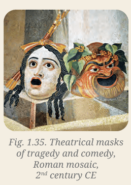 Theatrical masks of tragedy and comedy