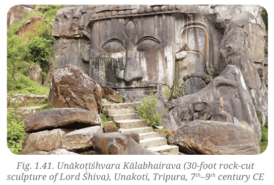 Unakoṭīśhvara Kālabhairava rock-cut sculpture
